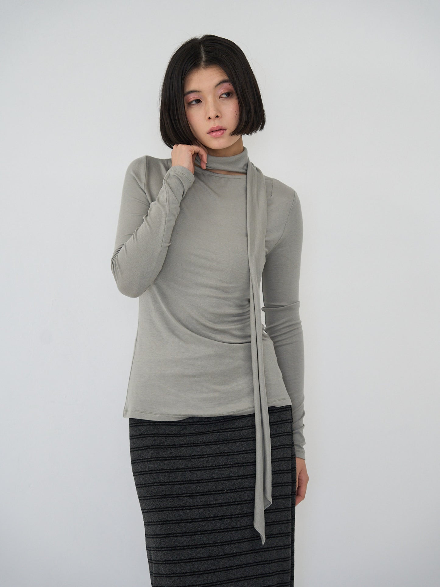 scarf turtleneck top