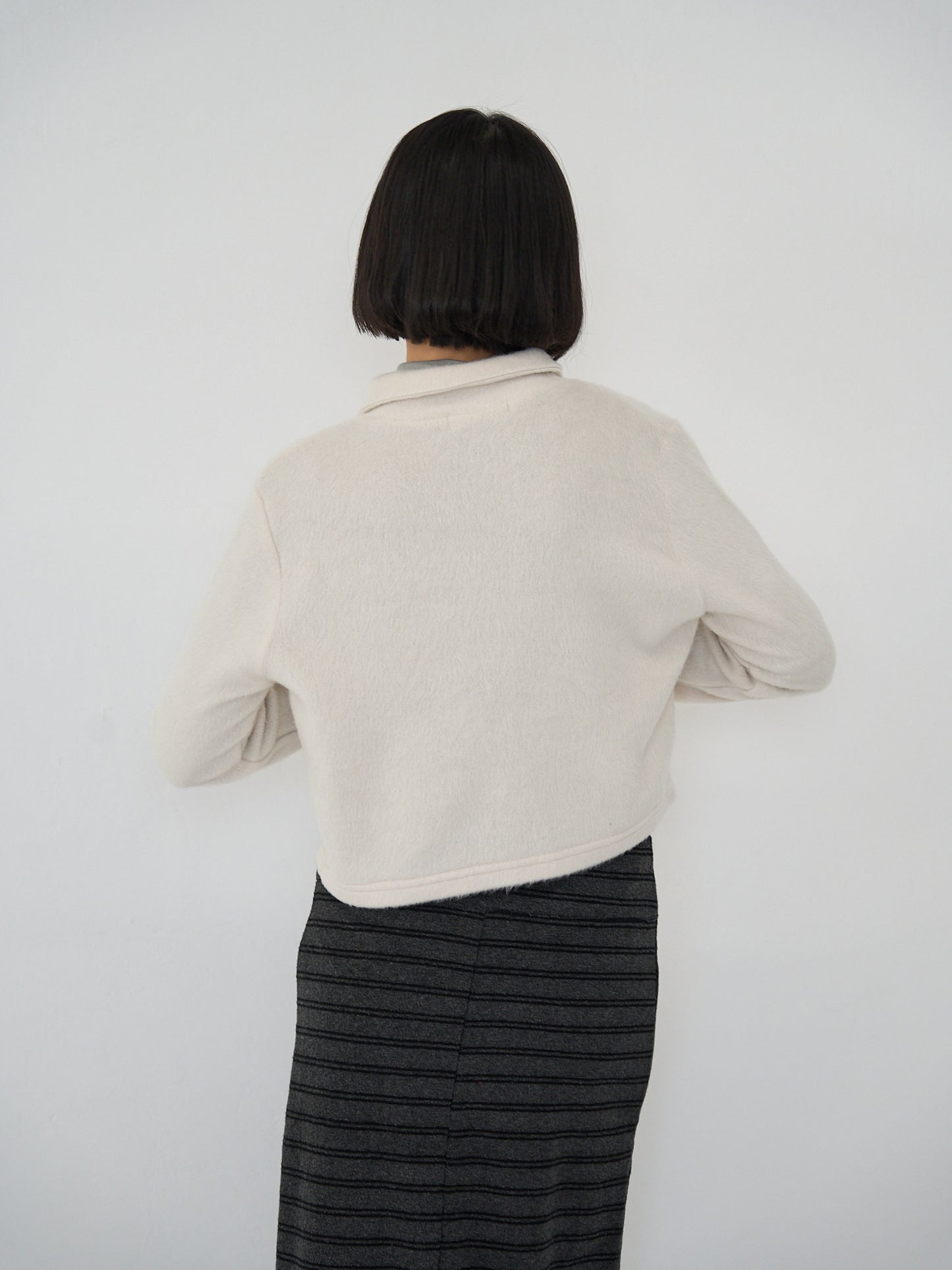 fuzzy cropped cardigan