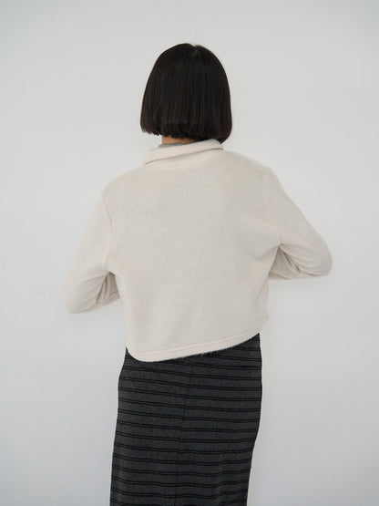 fuzzy cropped cardigan