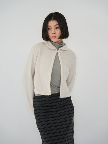 fuzzy cropped cardigan