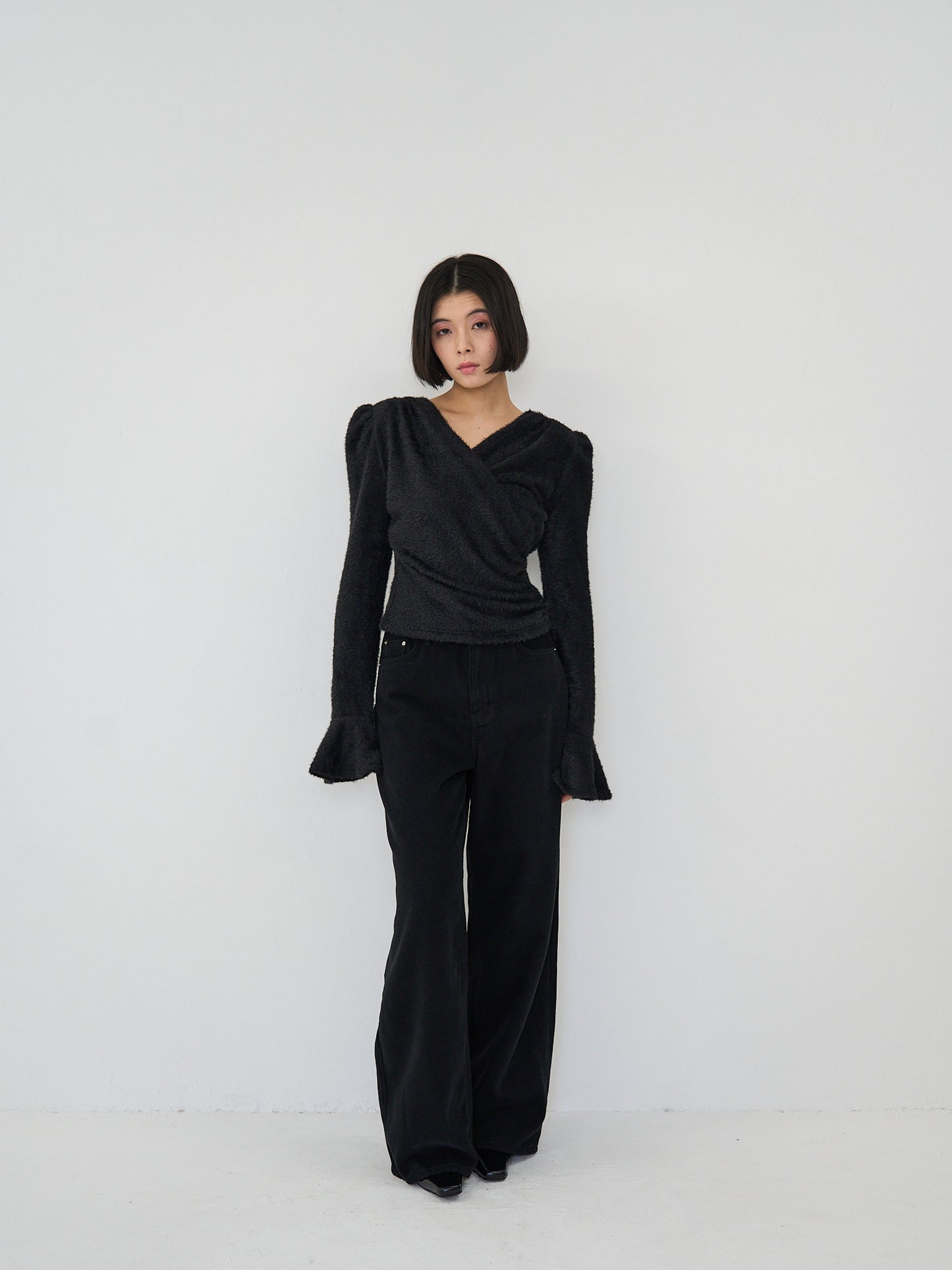 drape knit blouse