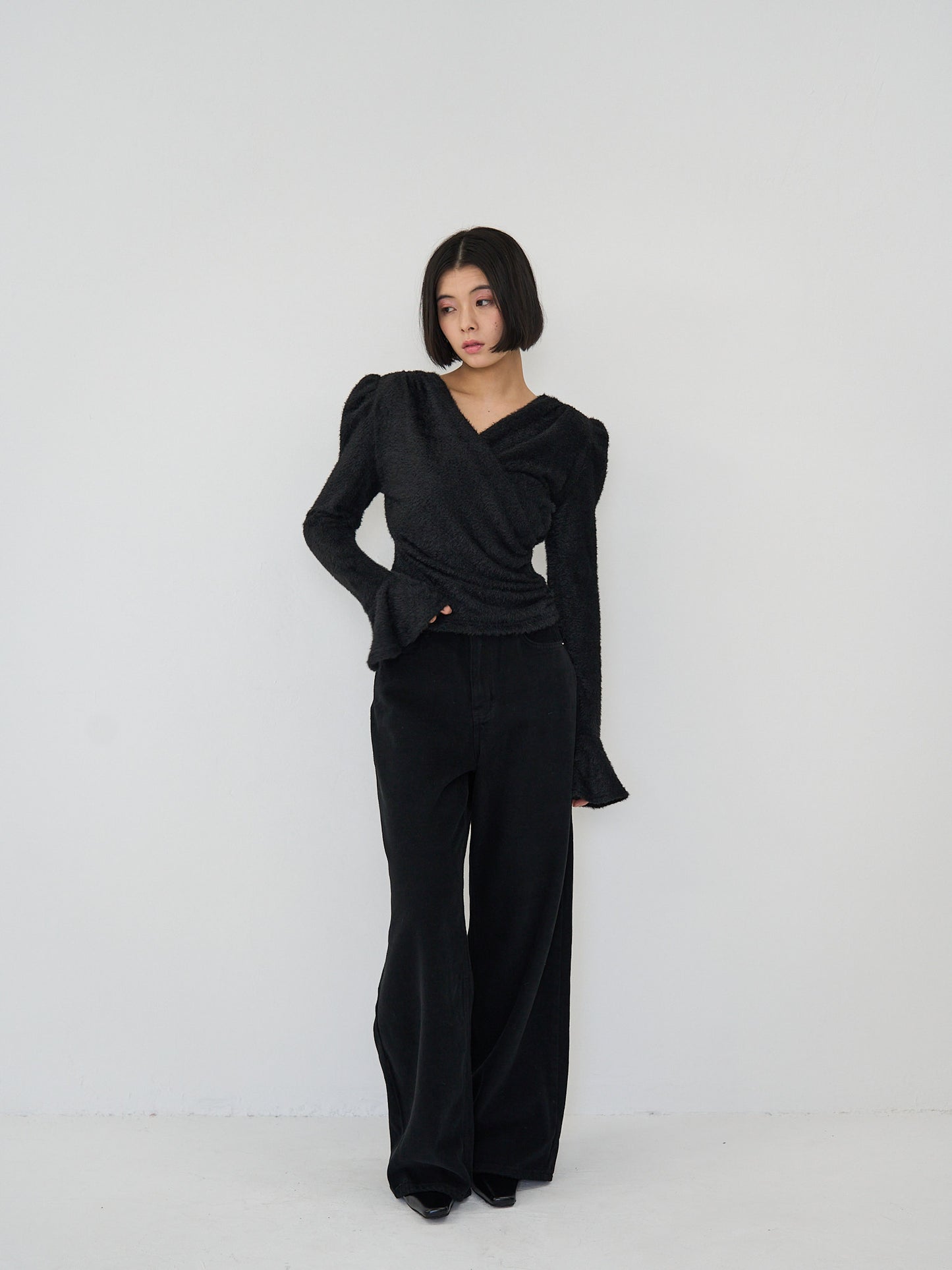 drape knit blouse
