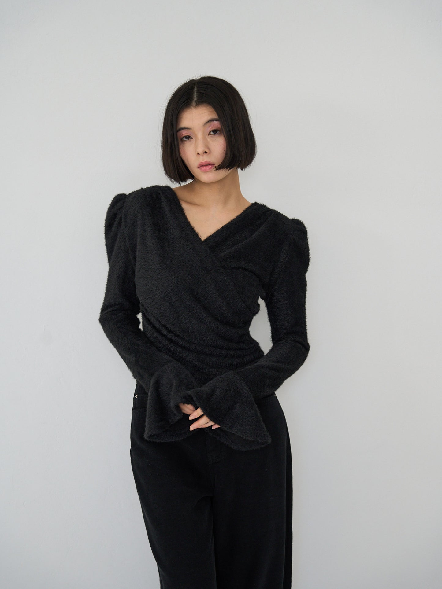 drape knit blouse