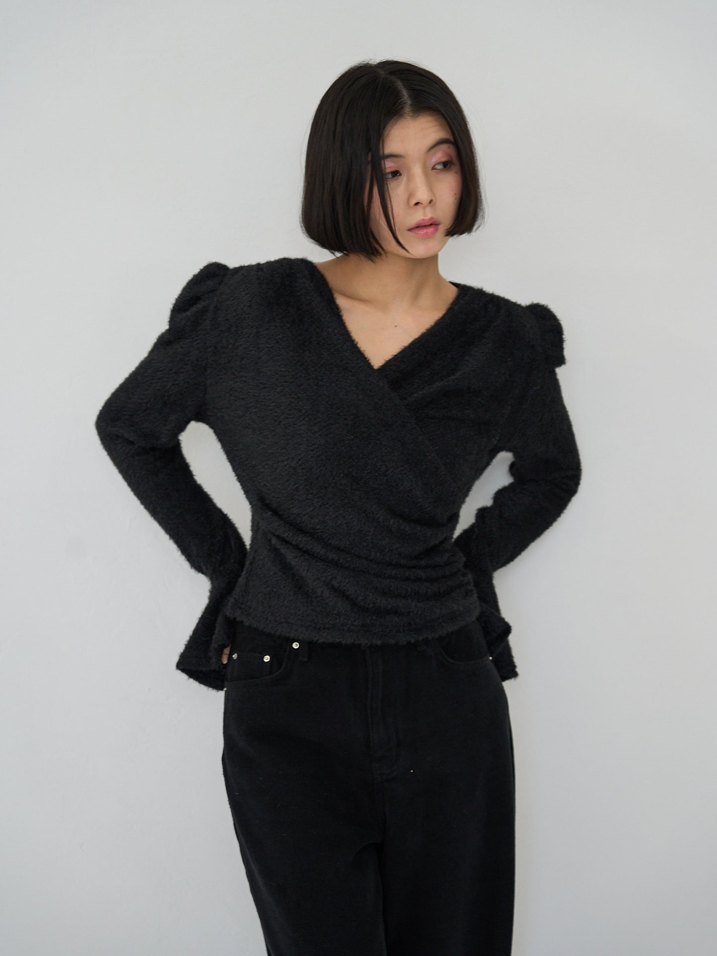 drape knit blouse