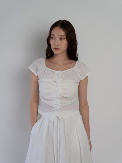 frill waffle knit