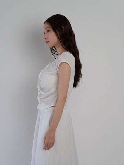 frill waffle knit