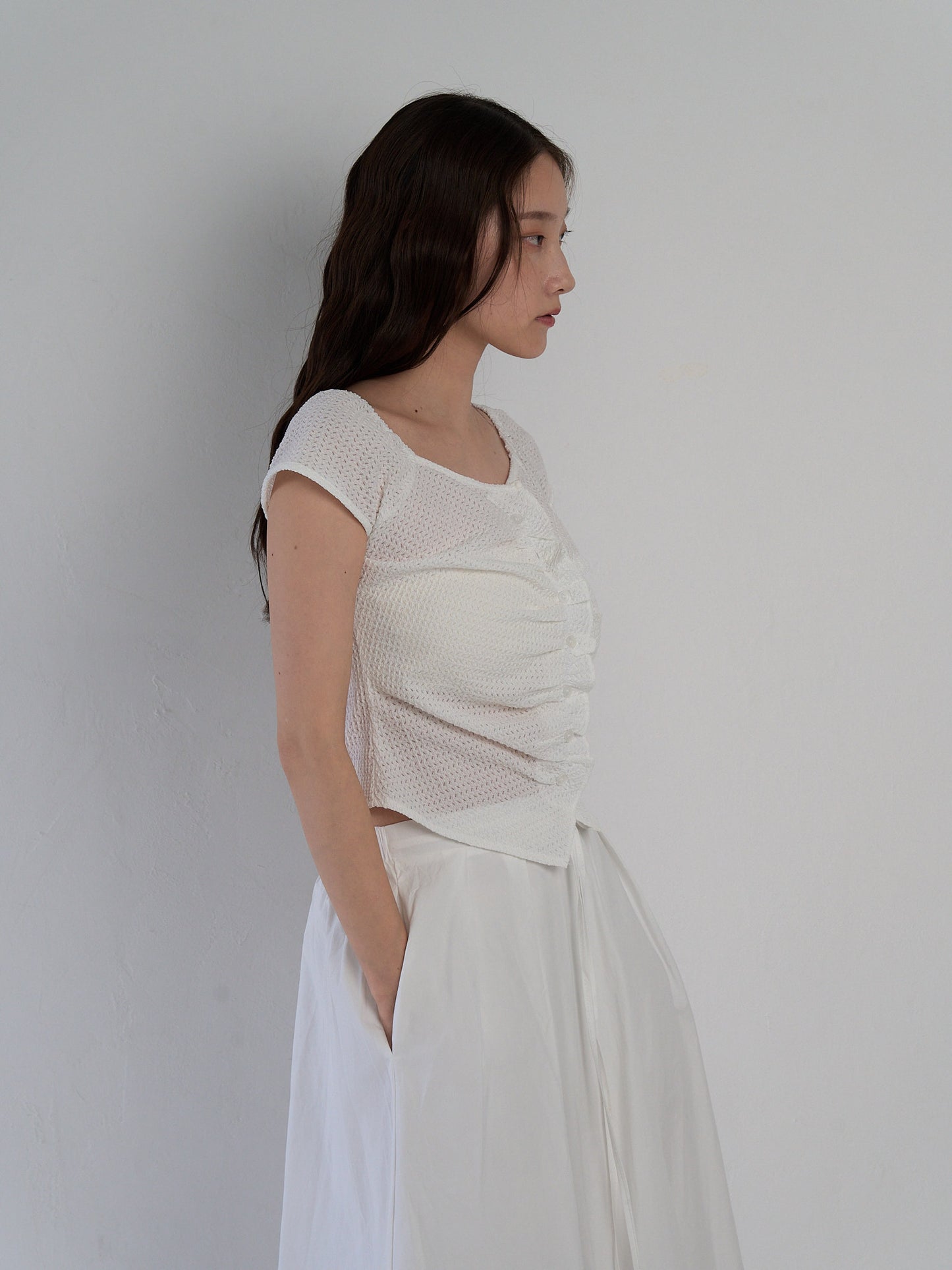 frill waffle knit