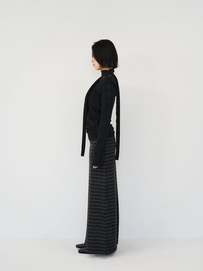 scarf sheer knit top