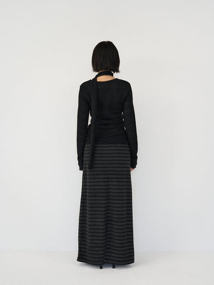 scarf sheer knit top