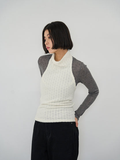 fuzzy mock neck top