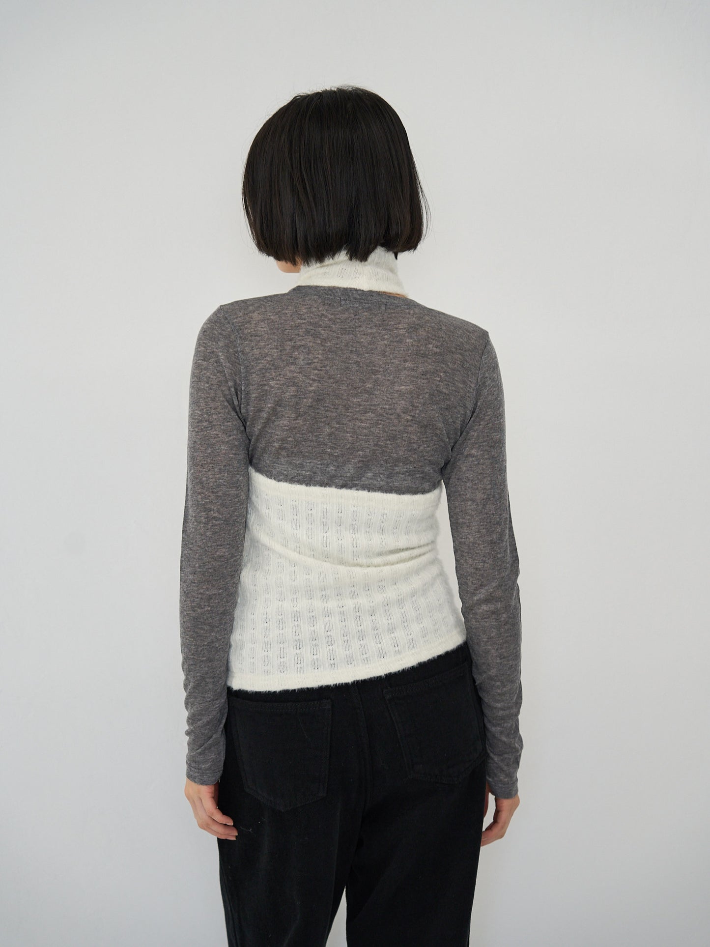 fuzzy mock neck top