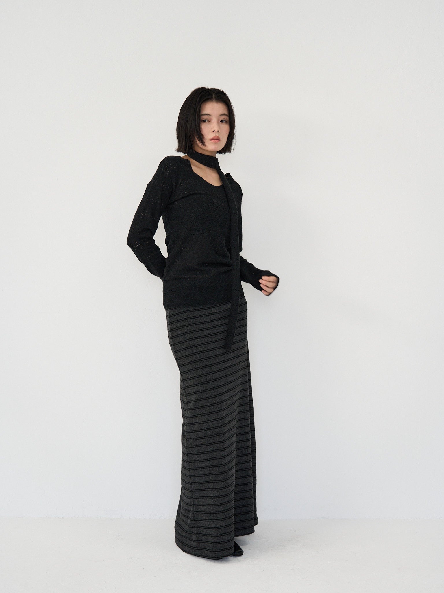 Geeong striped knit skirt お値下げはコメント下さい！ ストライプニットスカート｜ウエストゴムで快適・着回し◎ | geeong