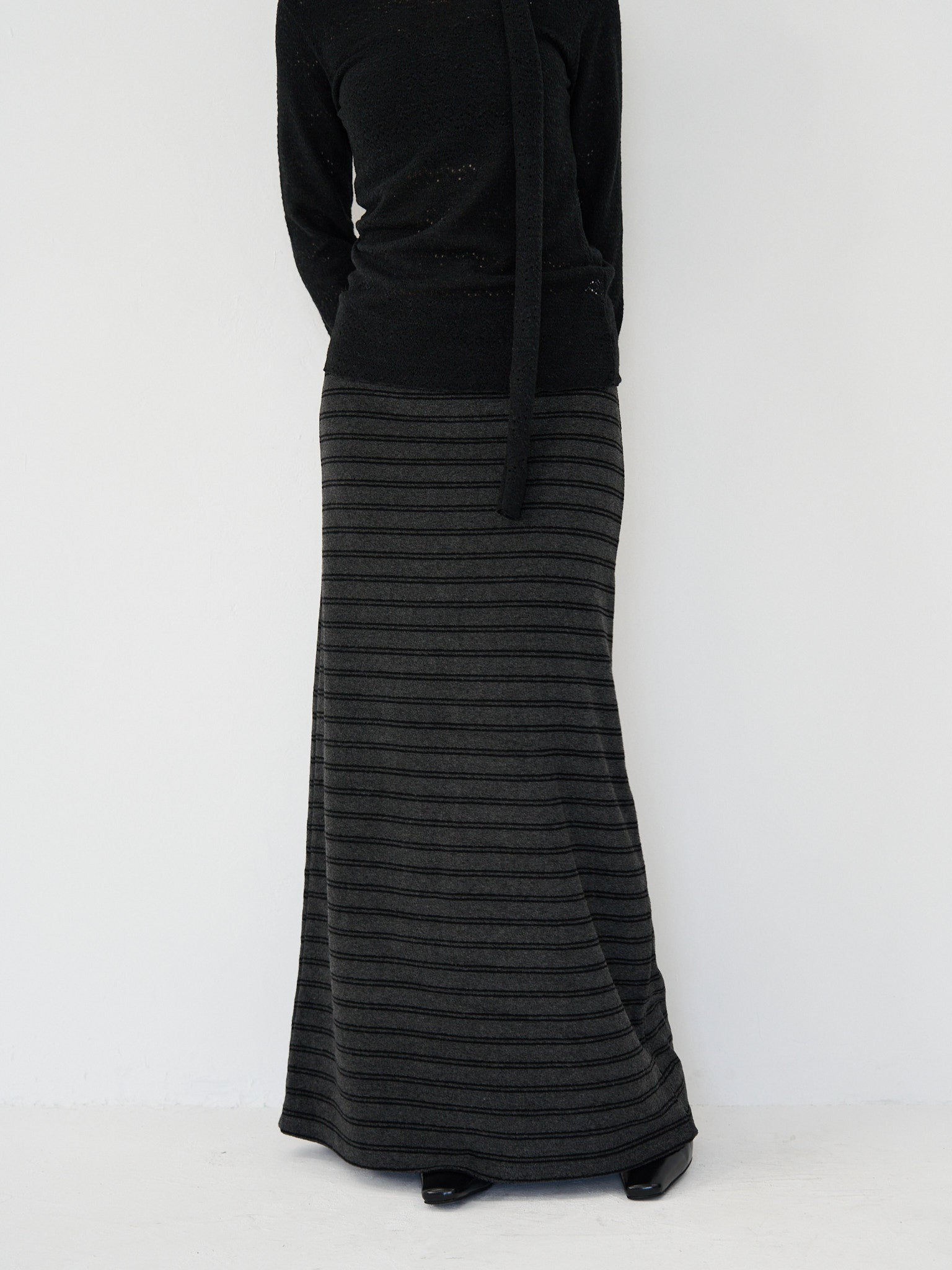 Geeong striped knit skirt お値下げはコメント下さい！ ストライプニットスカート｜ウエストゴムで快適・着回し◎ | geeong