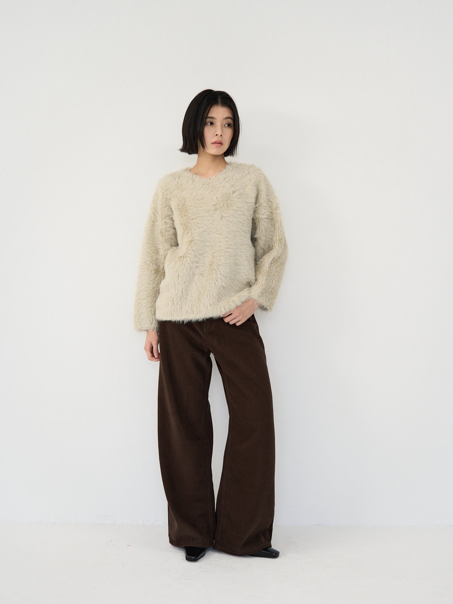 wool wide pants
