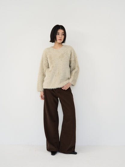 wool wide pants