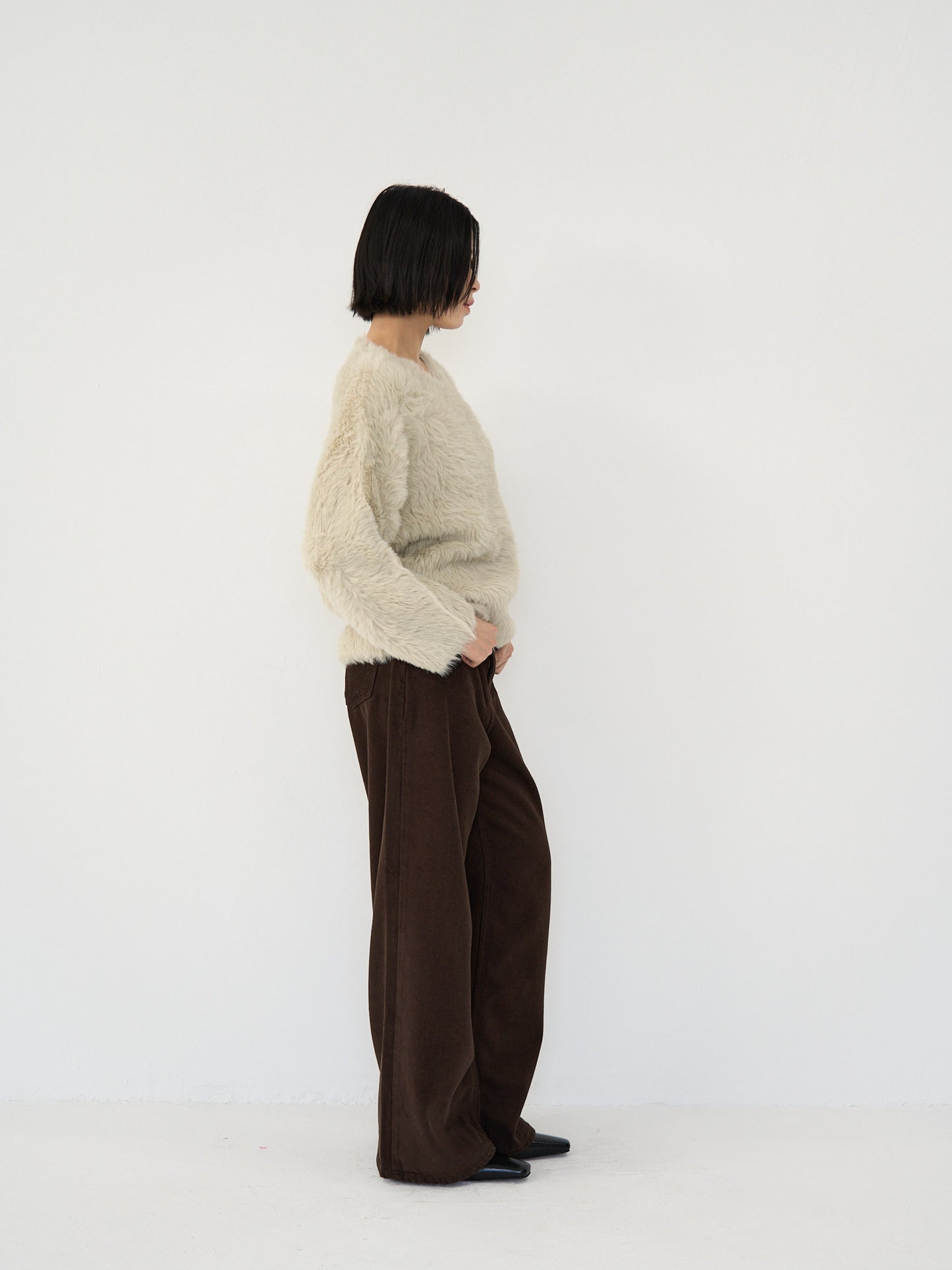 wool wide pants