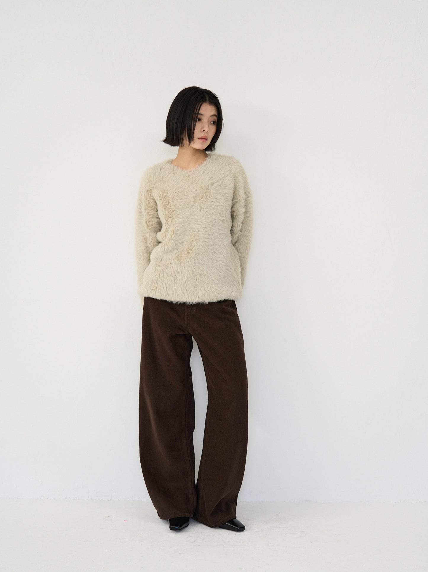 wool wide pants