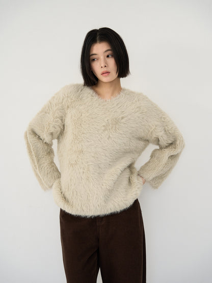 feather knit pullover