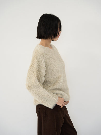 feather knit pullover