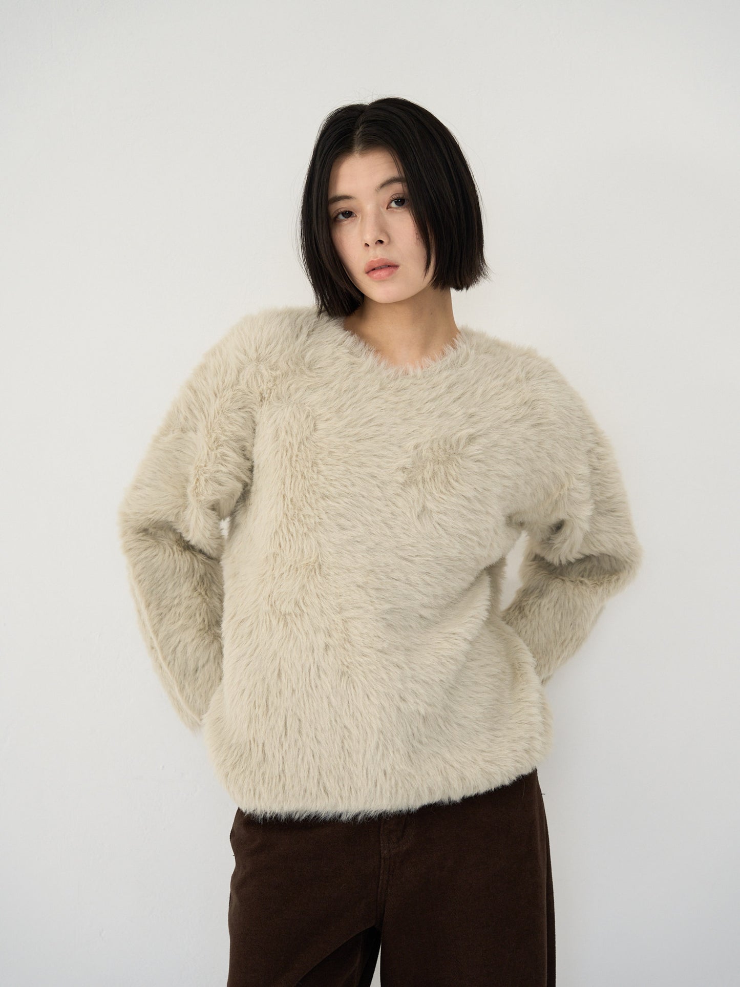 feather knit pullover