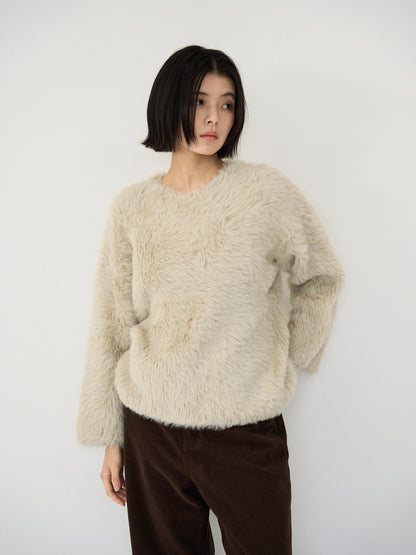 feather knit pullover