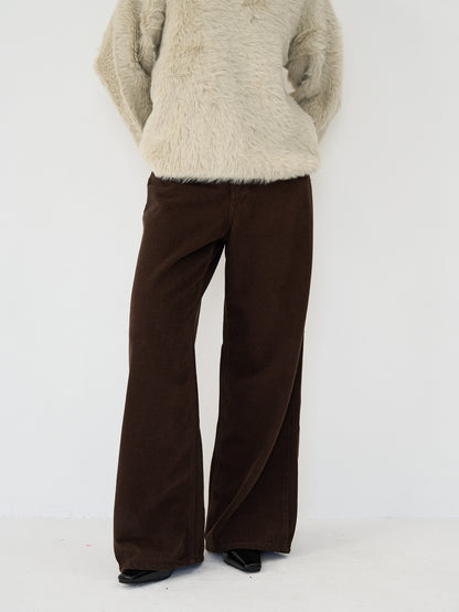 wool wide pants