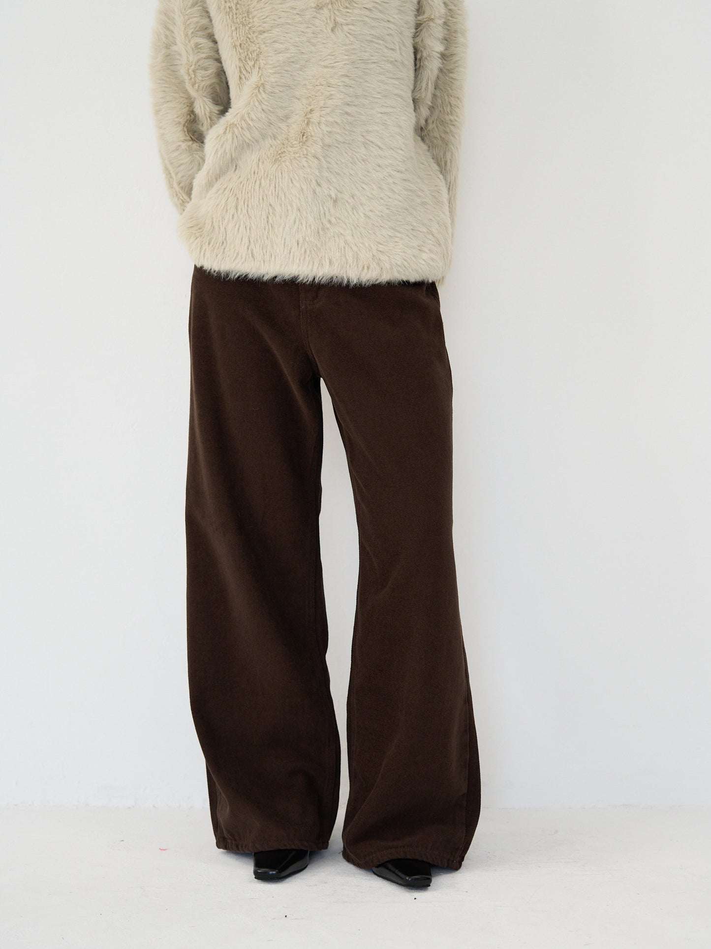 wool wide pants