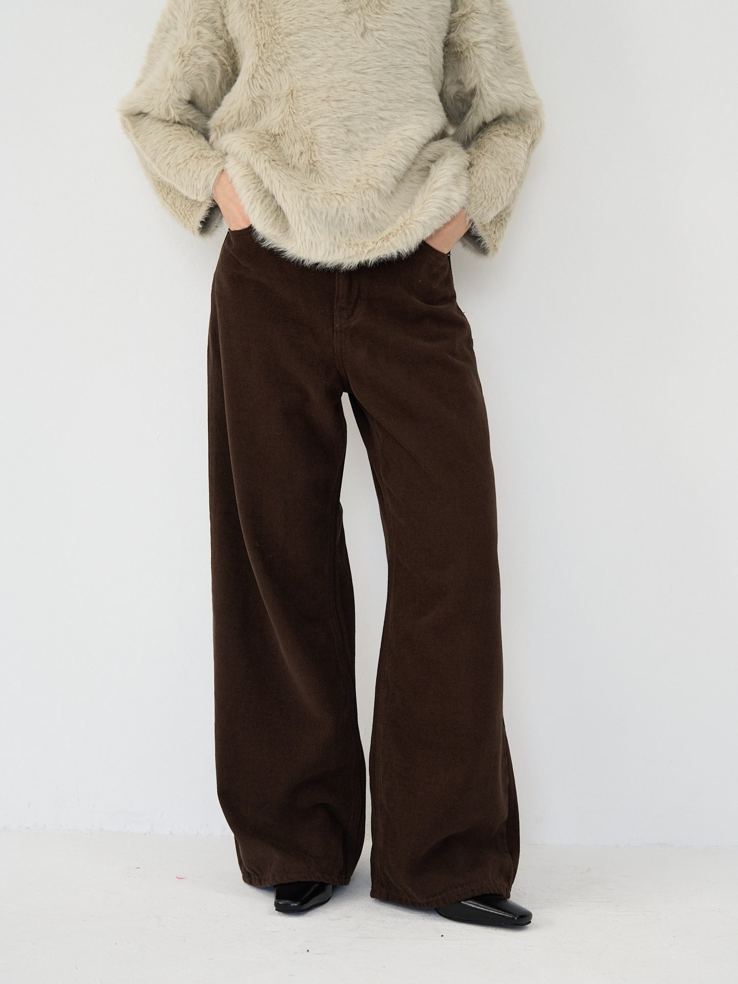 wool wide pants