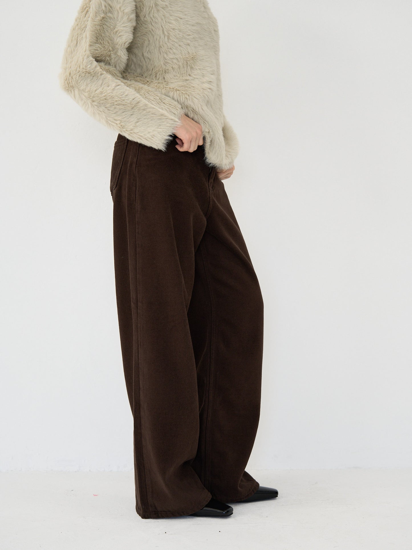 wool wide pants