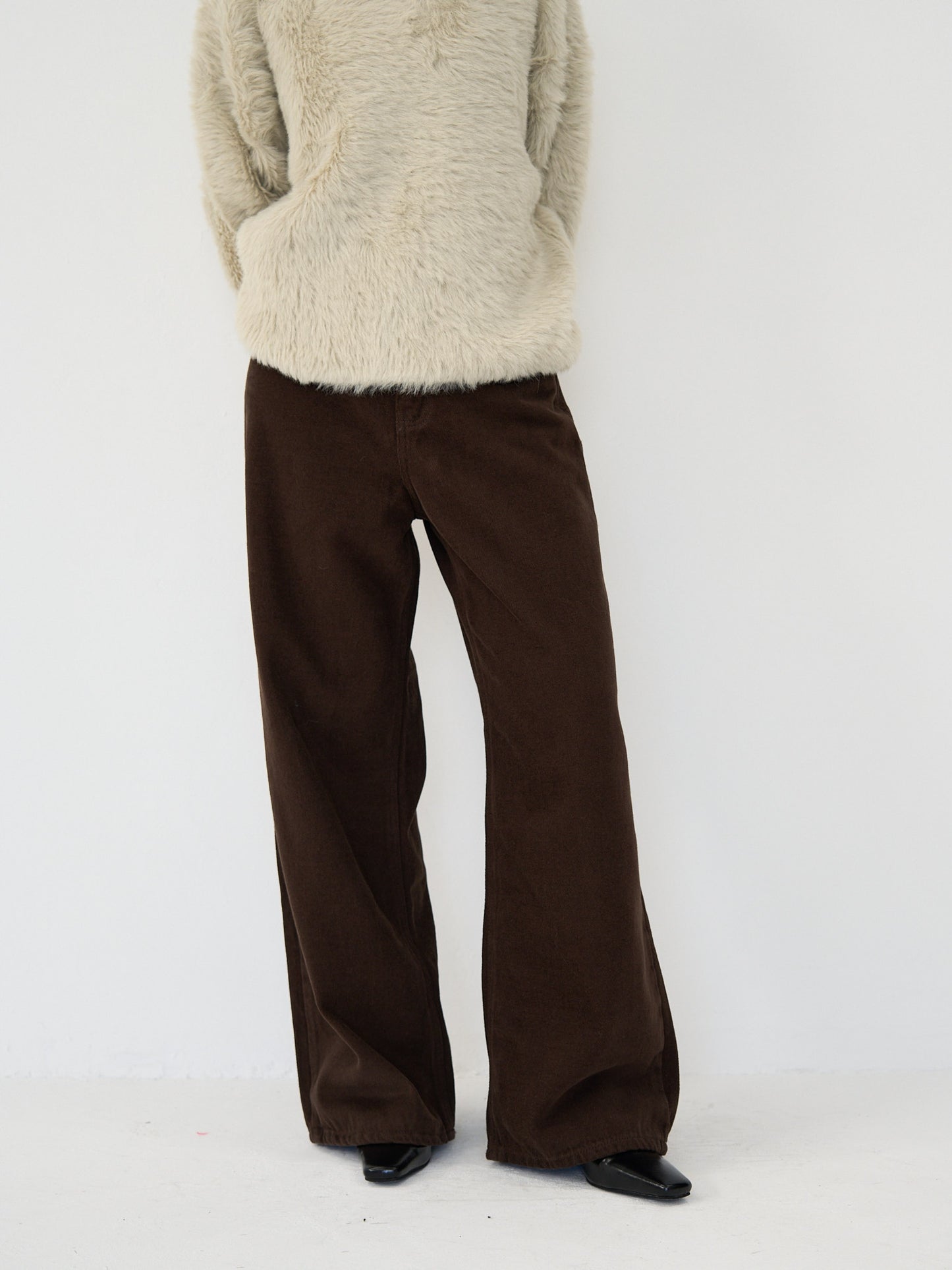 wool wide pants