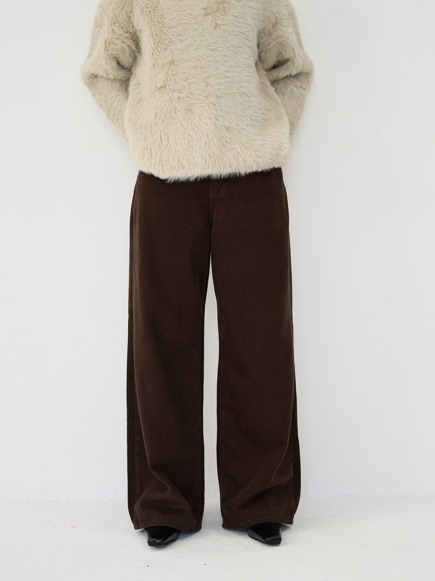 wool wide pants