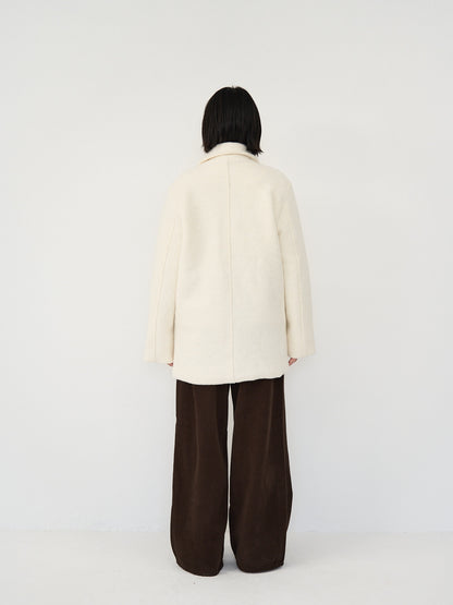 boucle wool midi coat
