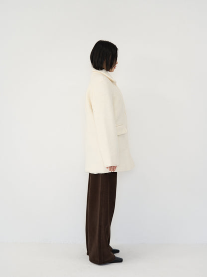 boucle wool midi coat