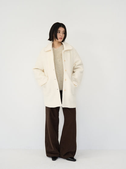 boucle wool midi coat