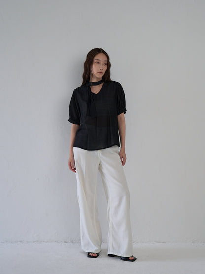 sheer tie blouse