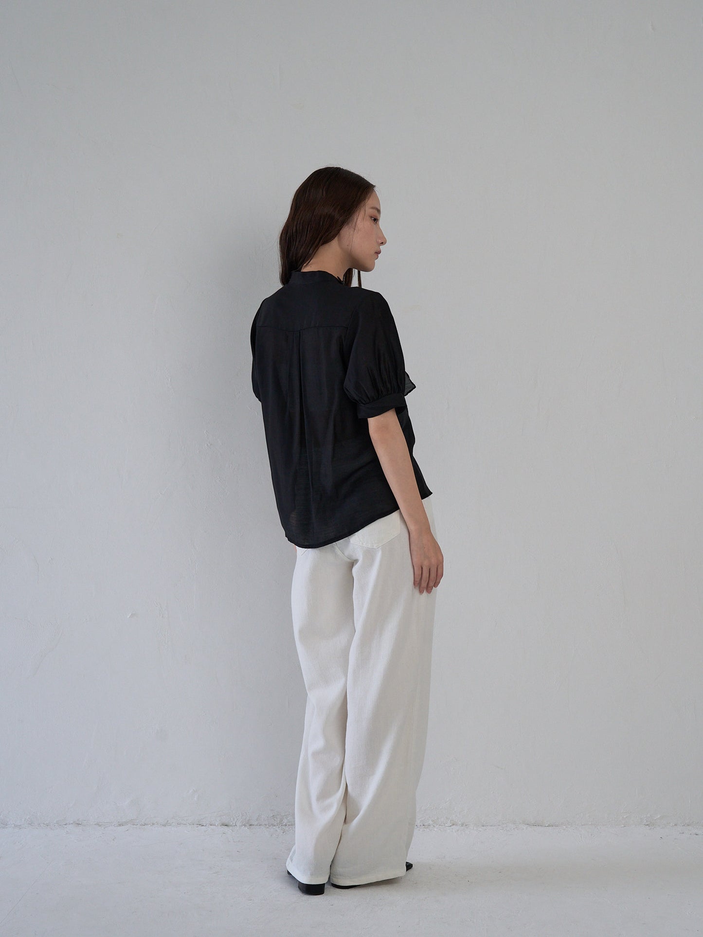 sheer tie blouse