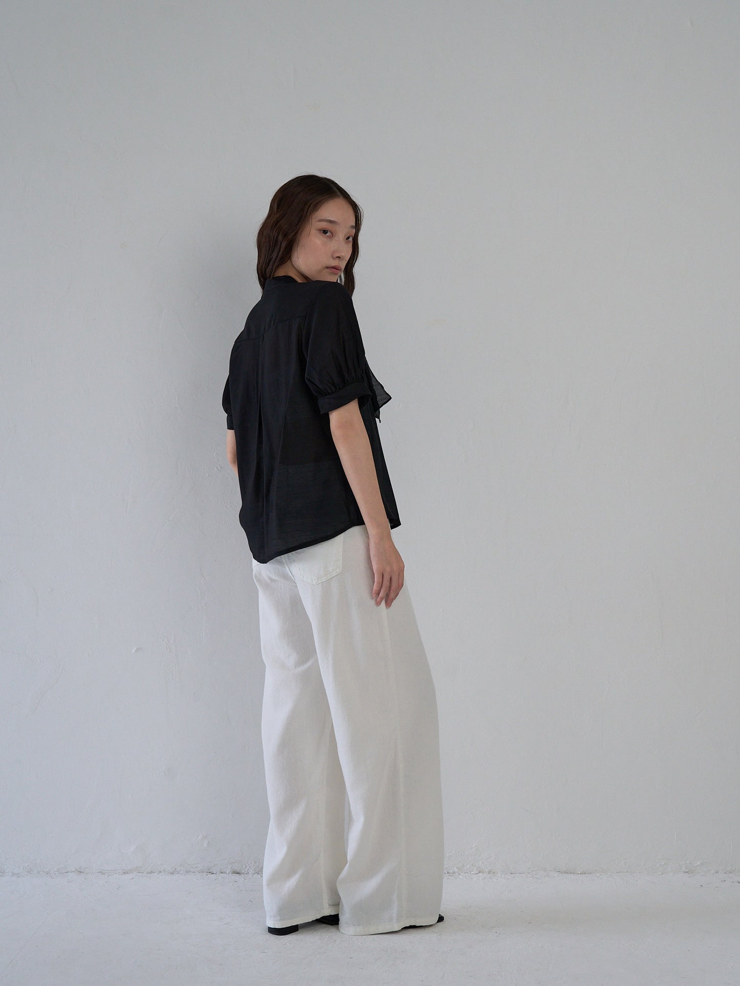 sheer tie blouse