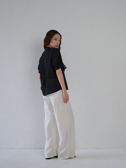 sheer tie blouse