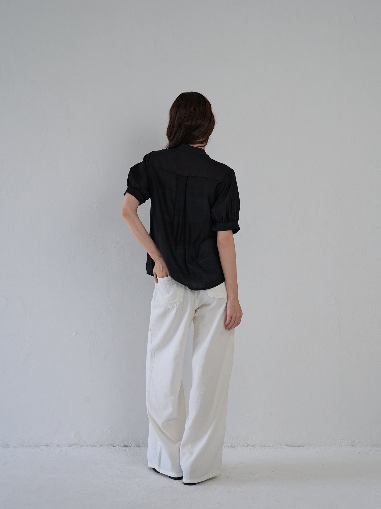 sheer tie blouse