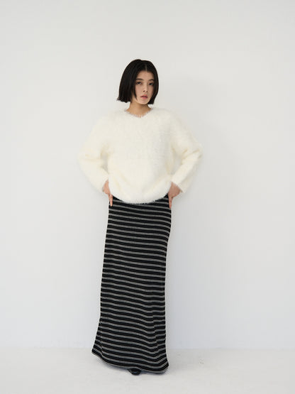 feather knit pullover