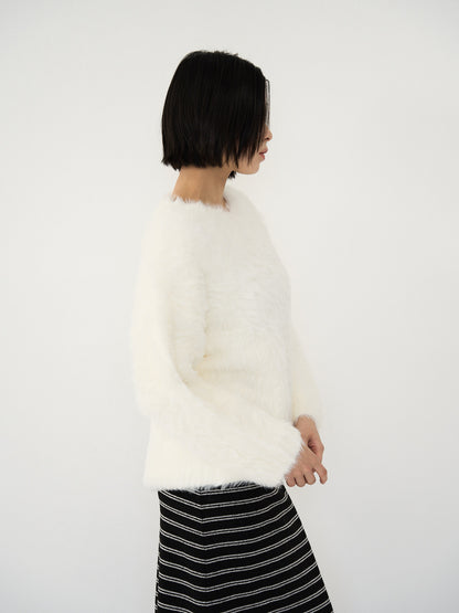 feather knit pullover