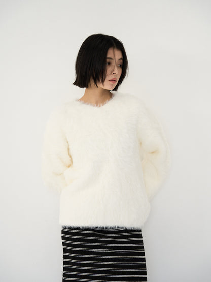 feather knit pullover