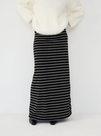 striped knit skirt