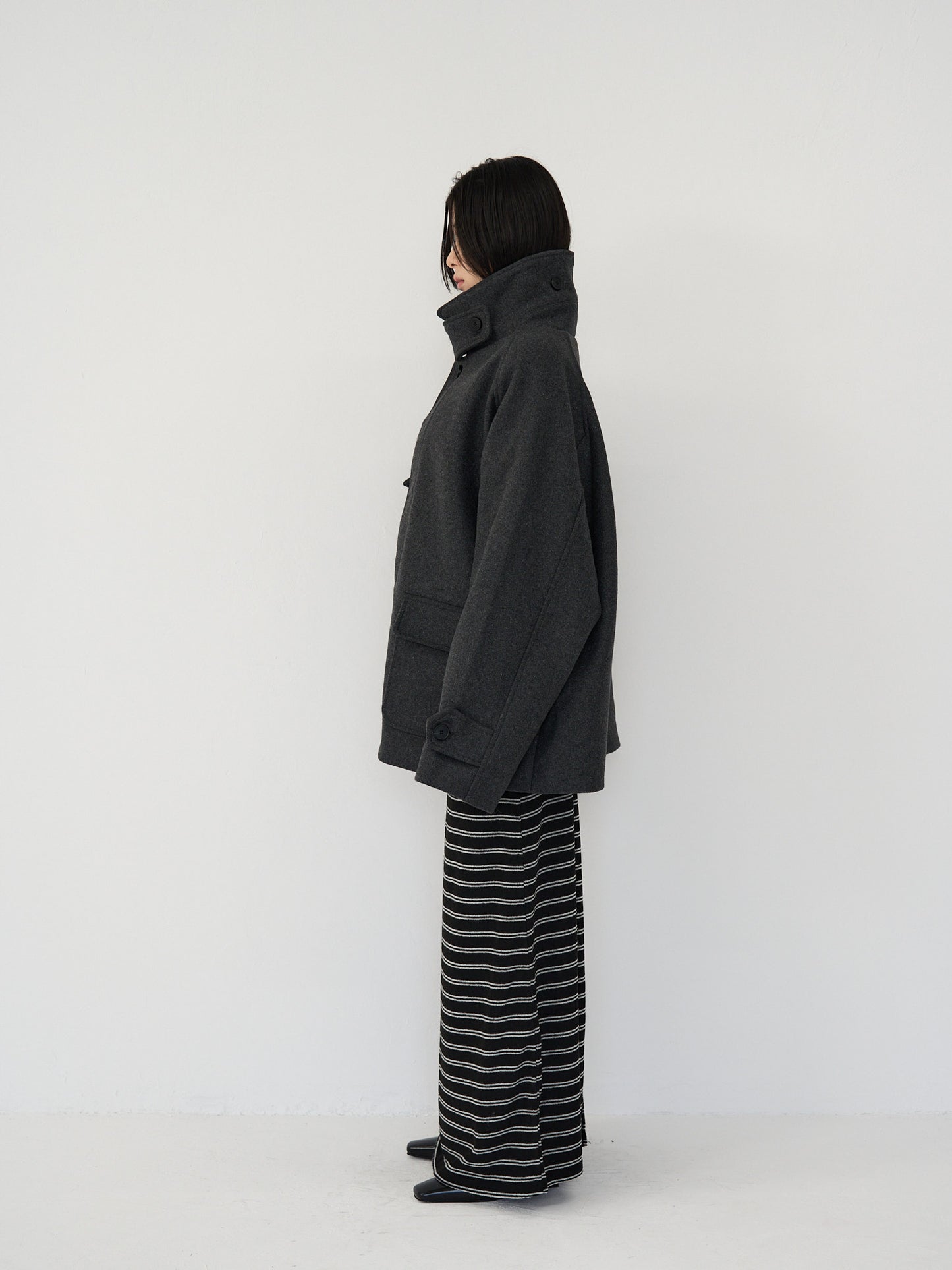 flap pocket wool coat