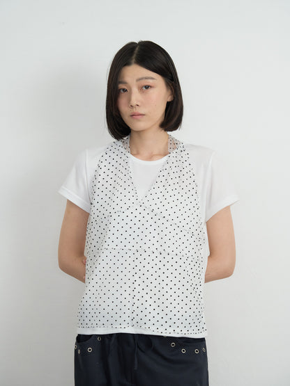 sheer dot layered tee