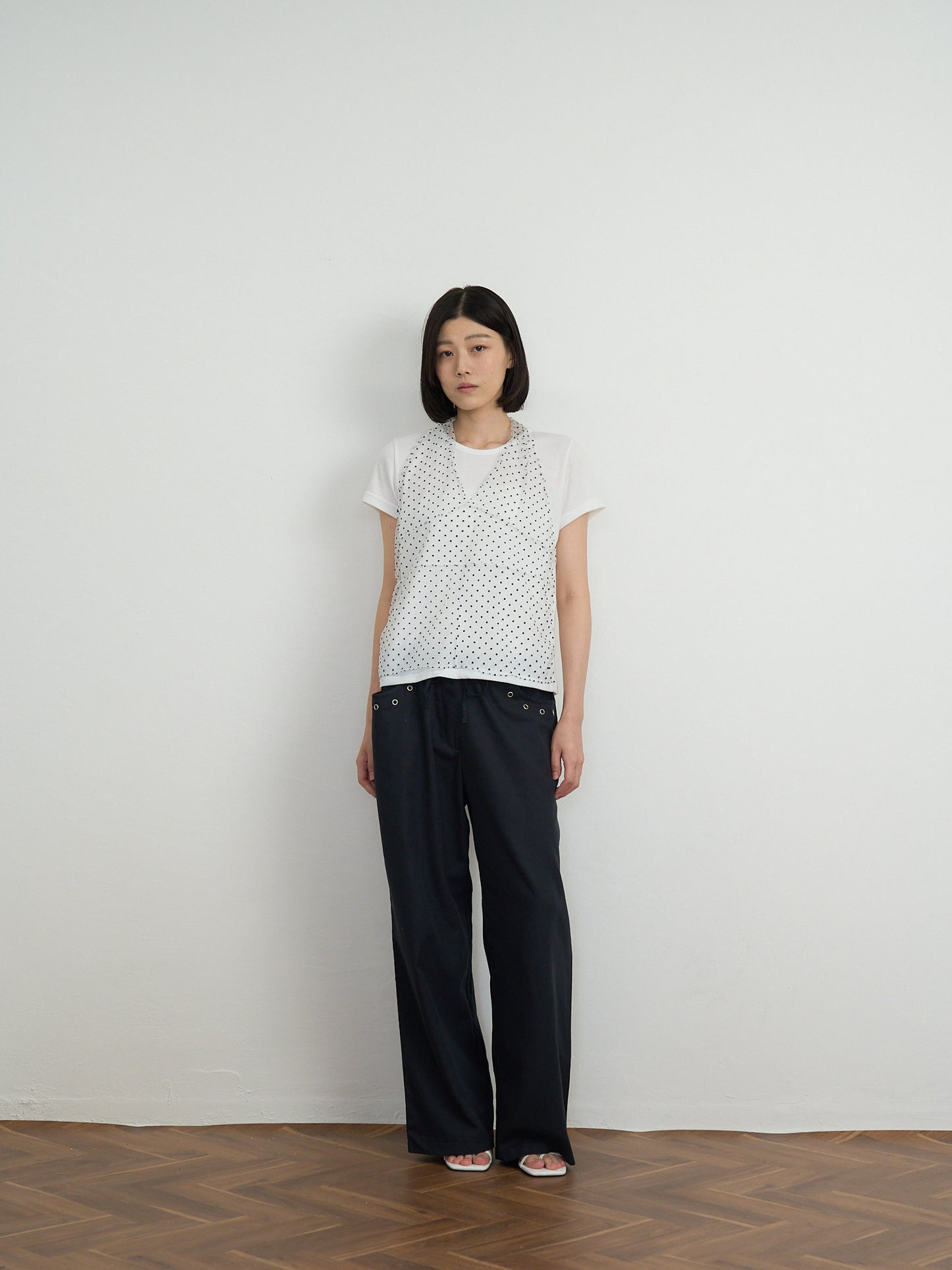 sheer dot layered tee