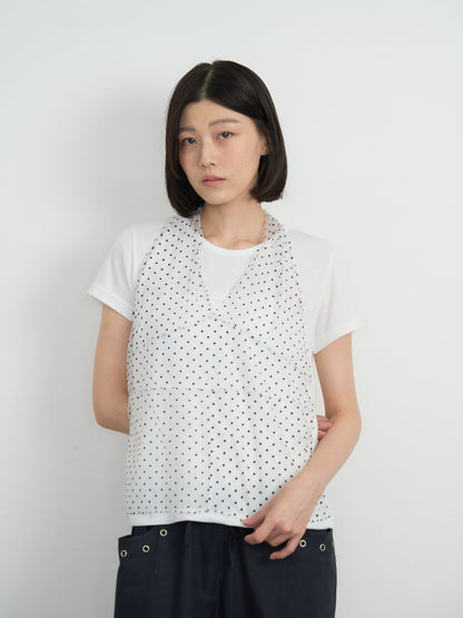 sheer dot layered tee