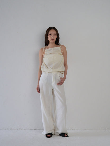 string shoulder wrinkle tops