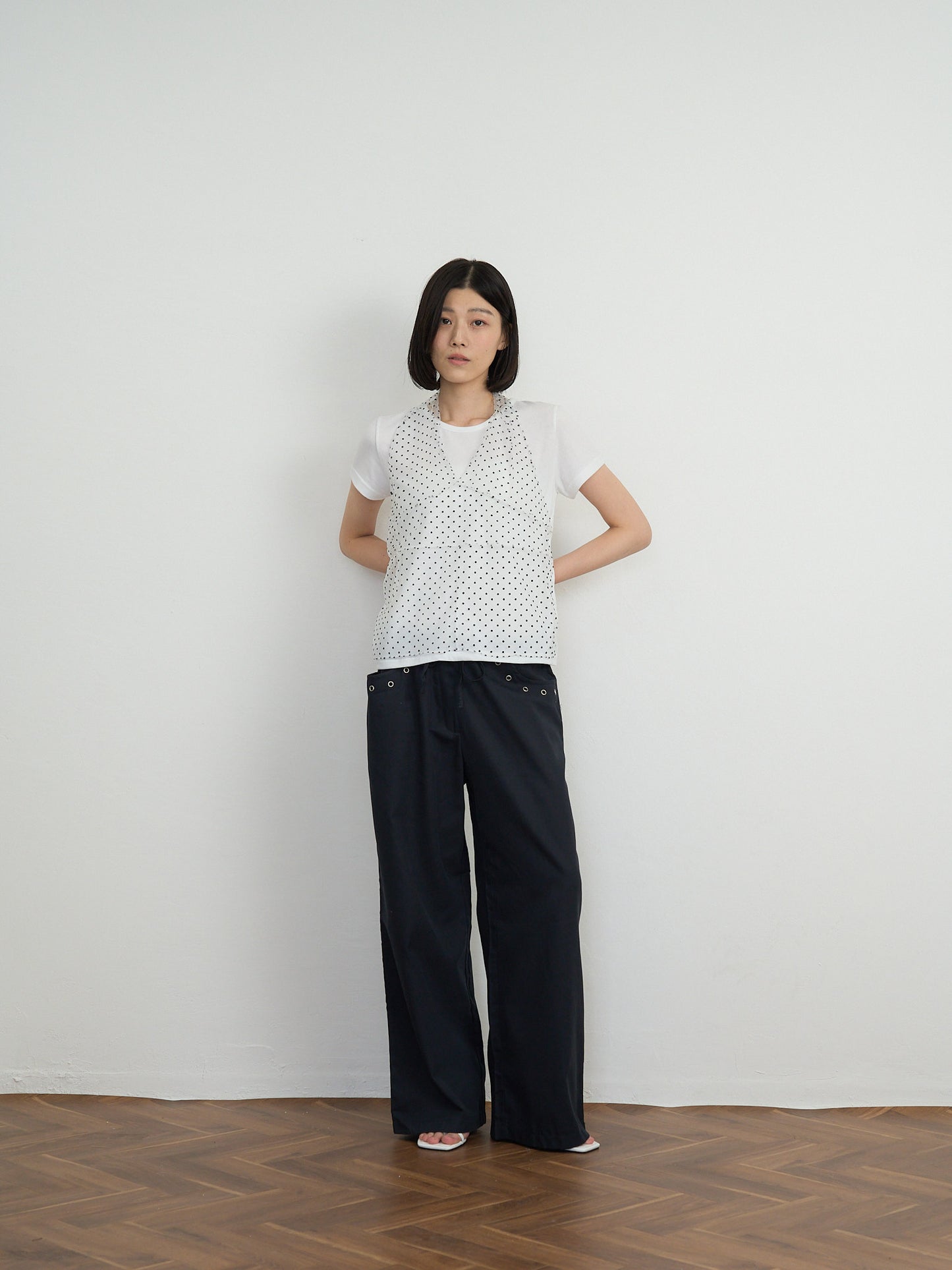 sheer dot layered tee