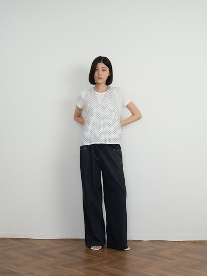 sheer dot layered tee